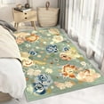 thumbnail image 3 of Green Floral Rug,Boho Washable Area Rugs For Bedroom Living Room Kitchen Entryway Bedside,Small Vintage Farmhouse Bohemian Oriental Non Slip Carpet 3x4ft, 3 of 6