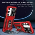 thumbnail image 5 of Dteck for Samsung Galaxy S24 Case with Slide Camera Cover+Screen Protector (1 Pack), Rotated Ring Kickstand Military Grade Shockproof Protective Cover,Red, 5 of 9