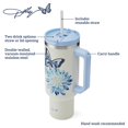 thumbnail image 3 of Vaso Dolly Parton Con Asa De Acero Inoxidable Con Aislamiento Al Vacío De Doble Pared Y Tapa Con Pajita, Frío Hasta 24 Horas O Caliente Hasta 8 Horas, 40 Onzas, Joya Azul, 3 of 5