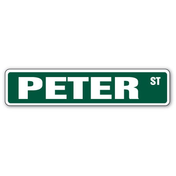 PETER Street Sign Childrens Name Room Sign | Indoor/Outdoor |  30" Wide