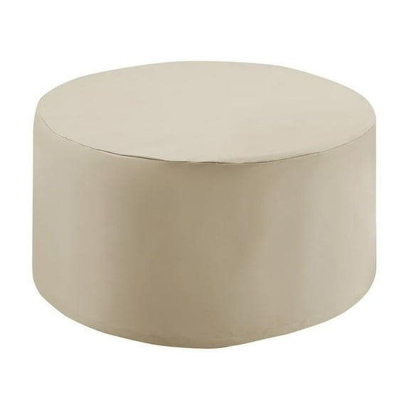 Crosley Furniture Catalina Fabric Round Patio Coffee Table Cover in Tan