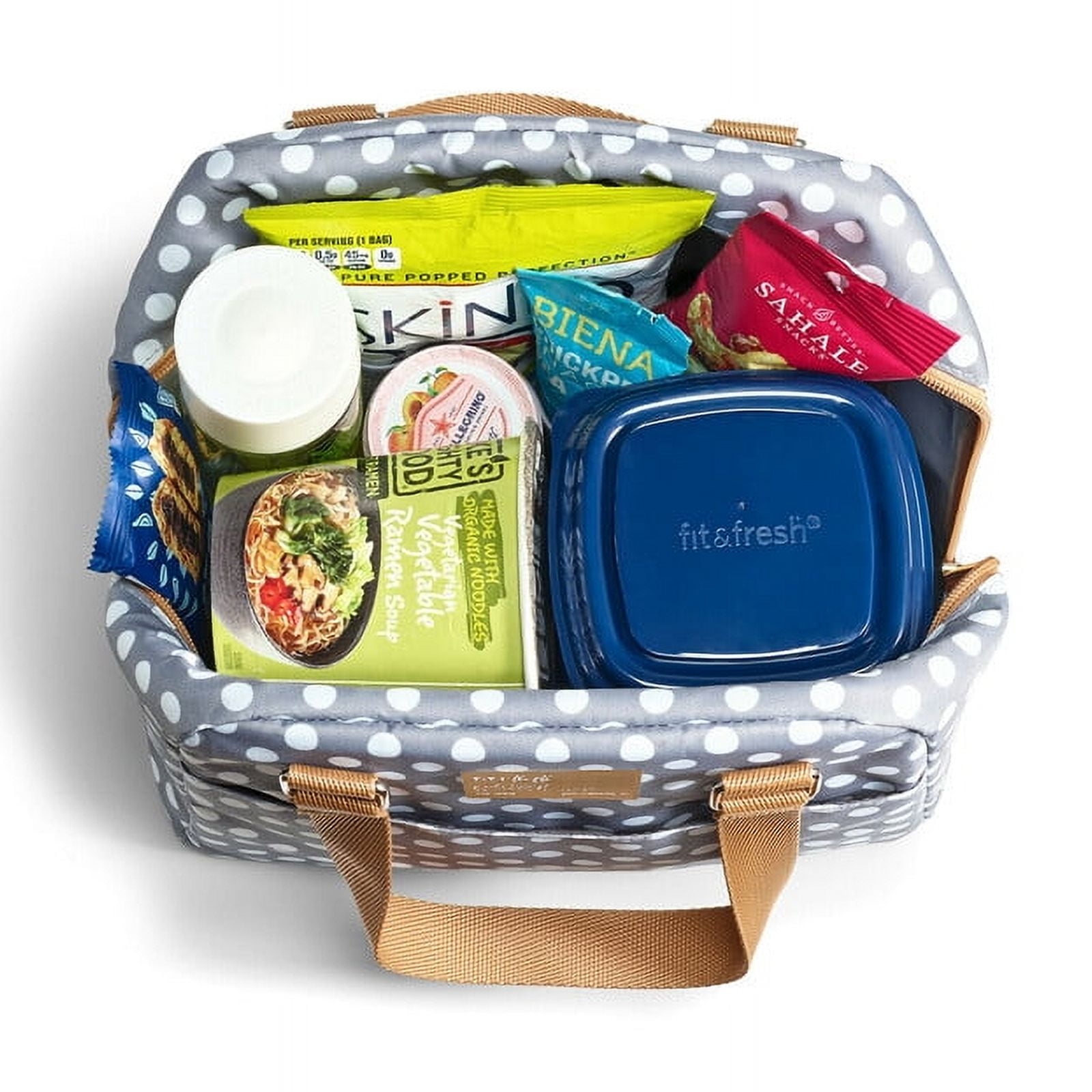 FIT & FRESH Minneola Bag with 6 Containers - Grey Dot