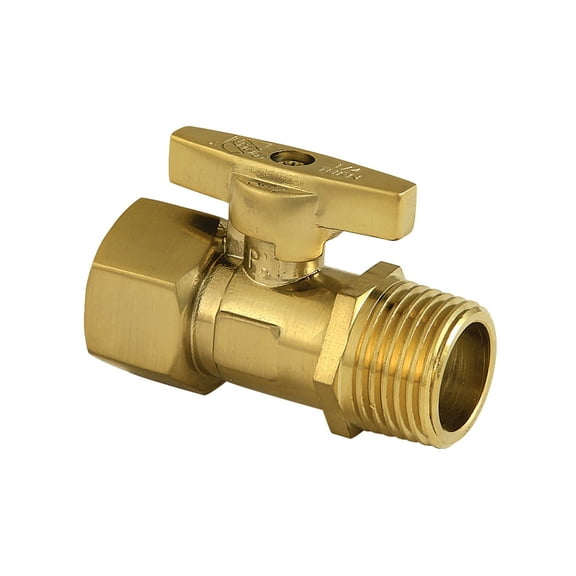Kingston Brass KB400V7 Shower Scape 1/2" FIP x 1/2" MIP Quarter-Turn Quarter-Turn Straight Shut-Off Valve, Brushed Brass