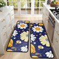 thumbnail image 4 of Kitchen Rugs Sets Of 2,Pioneer Flower Floral Print Pattern Anti Fatigue Kitchen Mat Rugs Non Slip Washable,Decorative Kitchen Floor Mats for Kitchen,Sink,Laundry,17"x47"+17"x47", 4 of 5