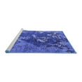 thumbnail image 2 of Ahgly Company Machine Washable Indoor Square Oriental Blue Industrial Area Rugs, 7' Square, 2 of 4