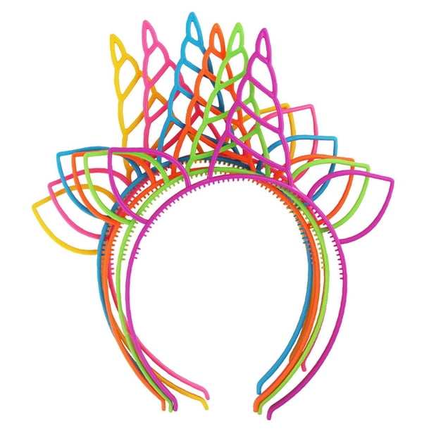 EeaseMX 6 diademas de plástico con forma de unicornio para la cabeza, divertidas y creativas, para niños y bebés (colores variados)