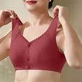 thumbnail image 5 of Up to 50% off Vibrex Older Women Bras Breathable Front Closure Bra Daily Comfortable Wireless Bras For Women Everyday Basic Sleeping Bra,Red_L, 5 of 9