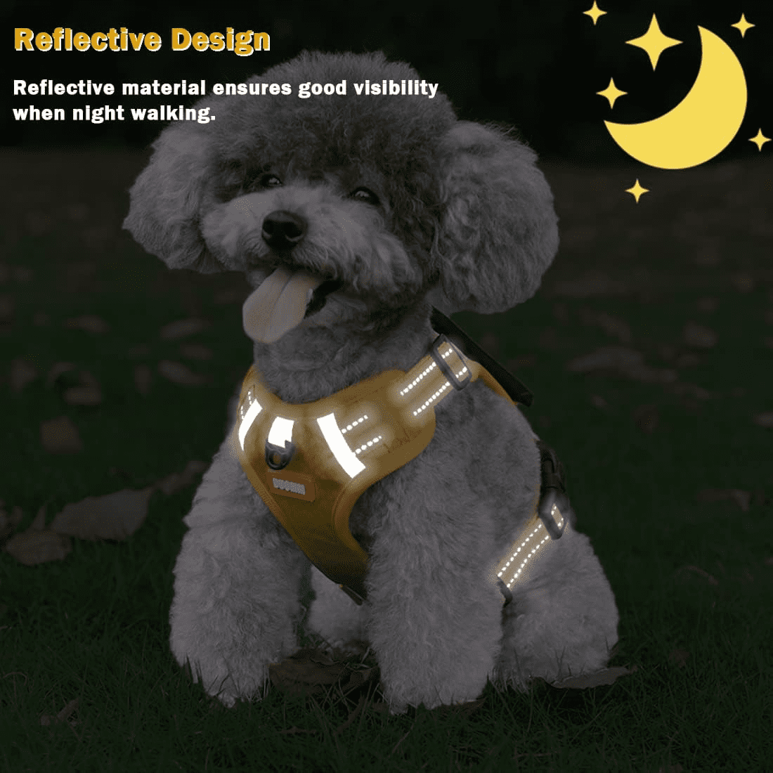 No-Pull Dog Harness & Leash Set - Reflective Padded Vest for S/M/L Dogs, Breathable Mesh with Control Handle for Walking/Running