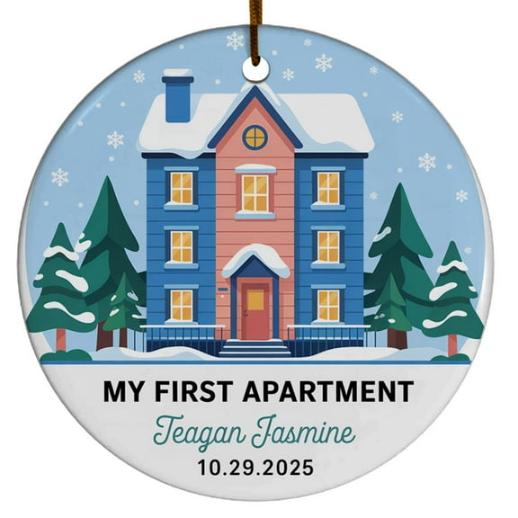 New Apartment Christmas Ornament 2025, My First Apartment Christmas Ornament, Custom Name Text Date My Apartment Christmas Ornament