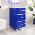 thumbnail image 3 of Eviva Deluxe 20"W x 18"D Blue Freestanding Bathroom Vanity with White Porcelain Integrated Sink, 3 of 11