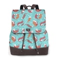thumbnail image 1 of Fotbe Sea Otters Family In Blue Water Mochila Bolso con Estampado para Mujer, Mochila Antirrobo de Nylon Impermeable, Bolsa Ligera de Hombro, 1 of 4