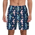 thumbnail image 2 of Picia Seahorses And Plants pattern Mens Swim Trunks with Compression Liner Stretch Beach Shorts Quick Dry with Zipper Pockets No-Chafing Board Shorts-X-Large, 2 of 9