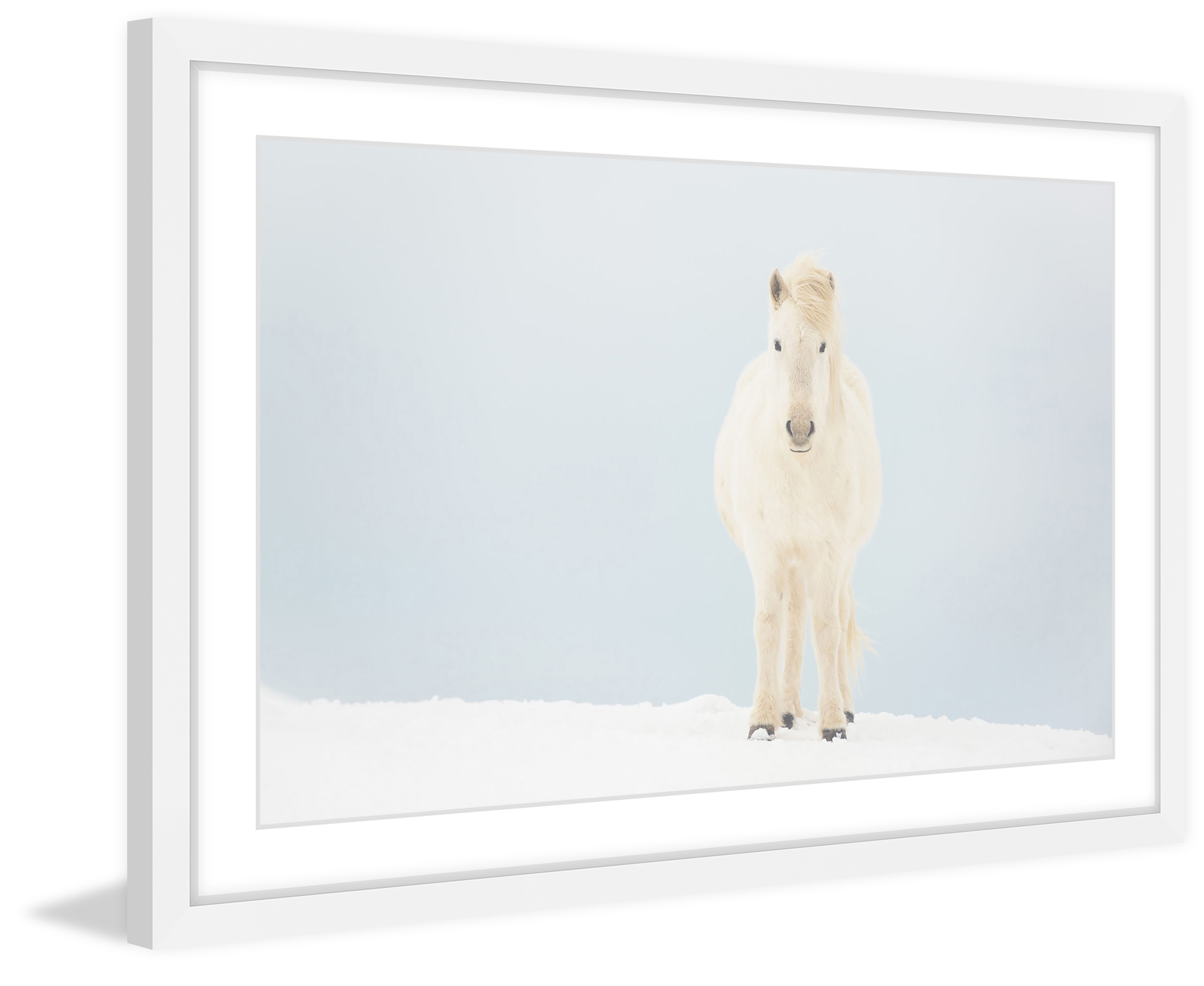 "White Horse Comes" Framed Painting Print