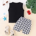 thumbnail image 2 of Toddler Baby Boy Sleeveless Vest Top Checkerboard Plaid Shorts Summer Beach Outfit Set Two-Pieces Clothes, 2 of 5