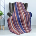 thumbnail image 4 of Abstract Soft Flannel Fleece Throw Blanket, Gradient Color Vertical Stripes Lines Art Retro Graphic Display, Cozy Plush for Indoor and Outdoor Use, 50" x 60", Violet Blue Salmon, by Ambesonne, 4 of 5