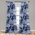 thumbnail image 2 of Dreamy Floral Window Curtains, Retro Wave Colors Flowers Vintage with Abstract Bohemian Aura Print, Lightweight Decor 2-Panel Set with Rod Pocket, Pair of - 28"x95", Soft Blue Dark Coral, by Ambesonne, 2 of 3