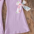 thumbnail image 4 of Zanarzt Baby Girl Clothes Toddler Girl Outfits Girls' Cute Flower Print Long Sleeve Top with Flared Pants Cute 2PC Set Light Yellow,12-18 Months, 4 of 9