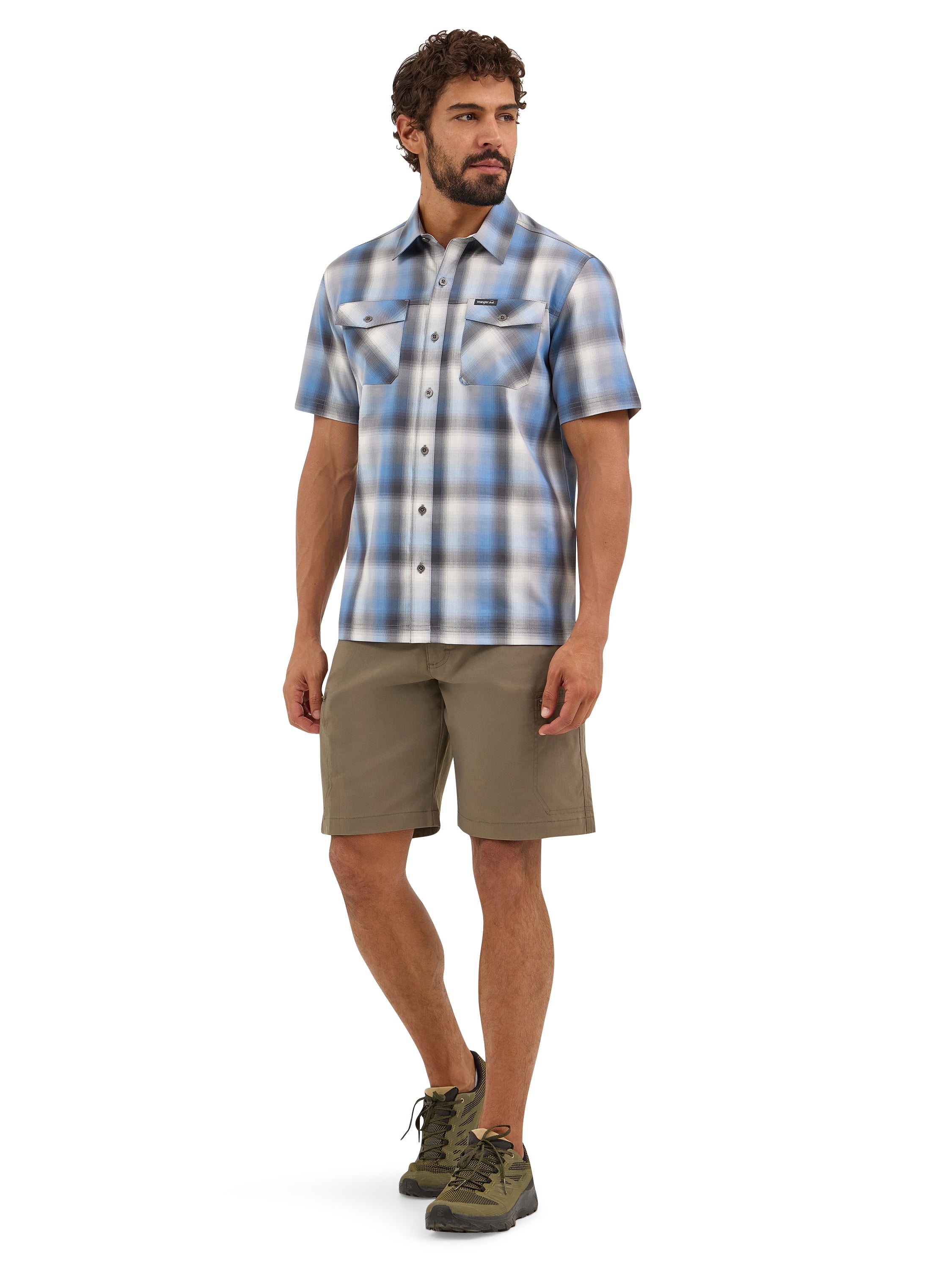 Wrangler® Men's Outdoor Short Sleeve Utility Shirt with Moisture Wicking, Sizes S-5XL
