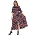 thumbnail image 1 of Moomaya Printed Kurta Summer Wear Ladies Kurti Front Slit Tunic Tops Women, 1 of 5