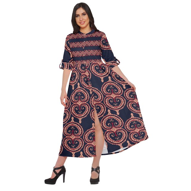 Moomaya Kurta Imprimée Tenue d'Été Kurti pour Femmes Tunique à Fente avant