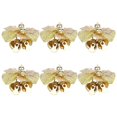 thumbnail image 1 of Christmas Tree Bows Miniature Christmas Fabric Bows Fireplace Stair Railings Gold Decoration 6Pcs, 1 of 5