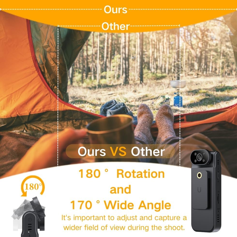 Body Cam Night Vision 4K With WiFi & Night Vision - 128GB, 180 ...