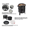 thumbnail image 6 of Outdoor Double-Layer Grill, Charcoal Wood Fired Braising & Smoking Stove, Oil Fume-Free Design, 360° Even Heating, Convenient & Healthy BBQ Option, 6 of 9