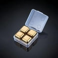 thumbnail image 2 of Food Grade 316 Stainless Steel Gold Ice Cube Kitchen Untensil Set Whiskey Stones Beer Cubes Cola Ice Liqueur Frozen Drink Metal Ice Cubes Food Grade Reusable Ice Cubes Chilling, 2 of 3