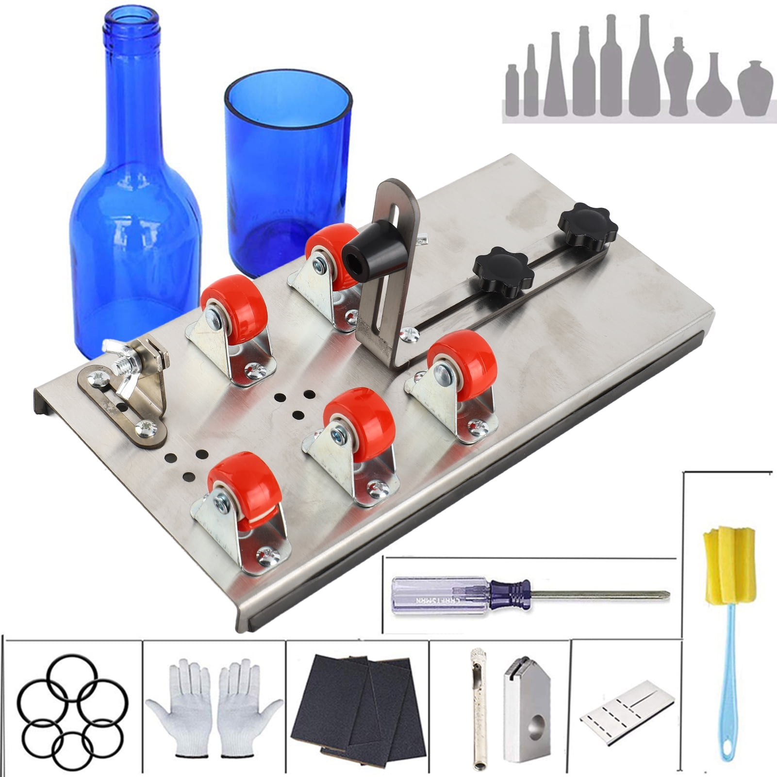 Machine Glass Bottle Cutter Adjustable Sizes Metal Glassbottle Cut Machine For Crafting Wine Bottles Household Decorations Cutting Tool