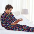 thumbnail image 5 of KLL Skull rainbow color mushroom Sleepwear Mens Flannel Pajamas,Long Cotton Pj Set, 5 of 7
