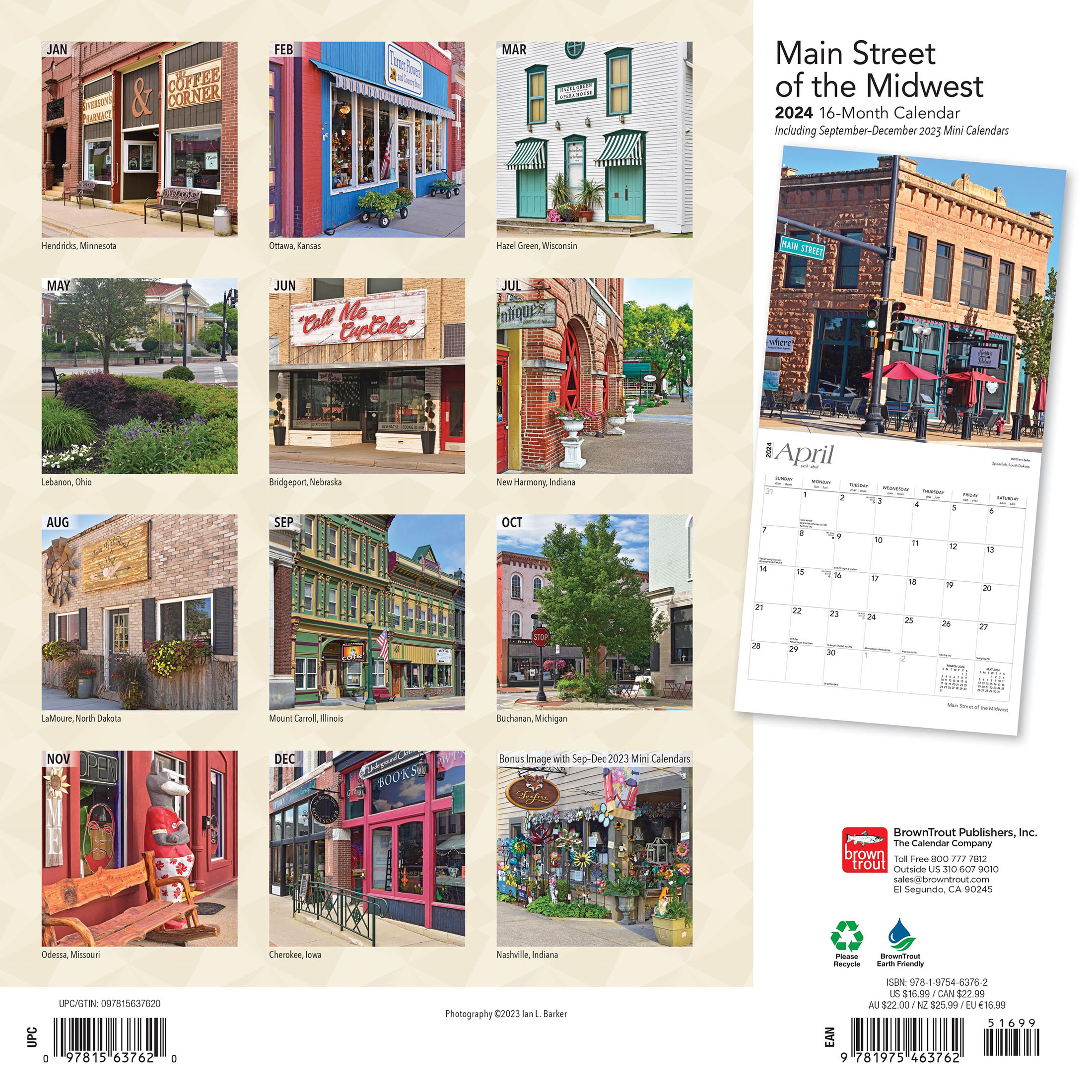 Main Street of the Midwest 2024 Wall Calendar 12x12 by Browntrout - Walmart.com Main Street of the Midwest 2024 Wall Calendar 12x12 by Browntrout - Walmart.com