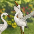 thumbnail image 6 of Set of 2 44.5" Tall Metal Great White Heron Garden Figurines, 6 of 6