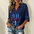 thumbnail image 4 of Bexdxz 9/11 25Th Anniversary Shirt Womens Memorial 911 Never Forget V Neck Tshirts Navy 2XL, 4 of 5