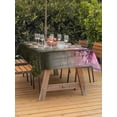 thumbnail image 2 of Outdoor Tablecloth with Umbrella Hole and Zipper, Pink Forest Rectangle Table Cloth 54x80 Inch Waterproof Tablecloth, Vintage Foggy Woods Tree Picnic Table Cover for Patio Camping, 2 of 7