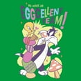 thumbnail image 2 of Junior's Looney Tunes Easter Tweety and Sylvester We Make an Eggcellent Team  Graphic Tee Kelly Green X Large, 2 of 3