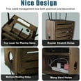 thumbnail image 4 of Wooden WiFi Router Storage Box Charcoal Retro Wood Router Hider Box Modem Store Boxes, Double-Layers WiFi Hiding Boxes Internet Hiders No Signal Blocking Router Cabinet Wood, 4 of 6