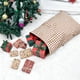 thumbnail image 1 of Bolsa de regalo navideña con cordón y diseño a cuadros, grande, de tela, con bolsillo, 70 x 50 cm | Bolsa reutilizable para guardar regalos y artículos de fiesta, embalaje decorativo, 1 of 6