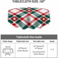 thumbnail image 4 of Tablecloth Round Christmas Trees Table Cloth Diagonal Check Plaid and Christmas Trees Red Green White Table Cover for Dining Room Kitchen Decoration Round Tablecloths 60 inch, 4 of 6