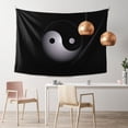 thumbnail image 2 of Yin-Yang Symbol Tapestry, Abstract Black Wall Hanging Tapestries Dorm Room Home Decor, 60" x 40", 2 of 7