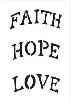 Faith Hope Love Stencil By StudioR12 Arched Ornament Size Word Art  Faith Hope Love Stencil By StudioR12 Arched Ornament Size Word Art