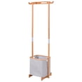 thumbnail image 4 of Gymax Bamboo Clothes Drying Rack Laundry Hamper Garment Hanger Storage Organizer, 4 of 10