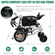DIYAREA Portable Electric Wheelchair for Adults, Portable All Terrain Lightweight Wheelchairs, Foldable Motorized Power Wheel Chair