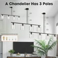 thumbnail image 2 of YANSUN Linear Chandelier 4-Light Modern Hanging Pendant Light with Clear Glass Shade, 2 of 8