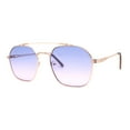thumbnail image 2 of Womens Boyfriend Luxury Flat Top Double Bridge Pilots Sunglasses Gold Blue Pink, 2 of 4