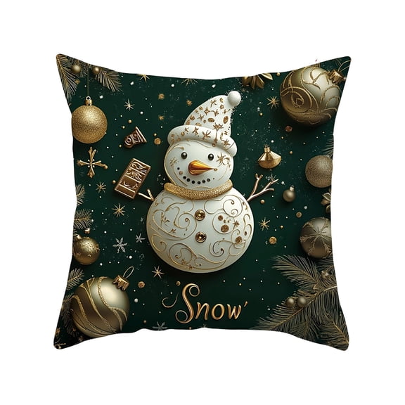 Virelaxpo 17in Single Christmas Pillow Cover - Cotton Decorative Case with Hidden Zipper for Sofa and Bed Festive Decor