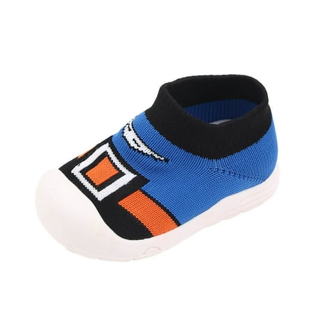 Siilsaa Sneakers for Girls Baby Shoes Boy Baby Sneakers Baby Boys Girls Sneaker Leather Soft Sole Anti-Slip Toddler Casual Shoes Blue 9-12 Months