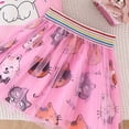 thumbnail image 4 of mgoYE Girls Skirt Set 2 Piece Outfit Toddler Summer Clothes Ruffled Sleeve T-Shirt Bow Knot Tutu Skirt Outfit Set 4t 5t 6t 7t(Pink,6-7 Years), 4 of 5