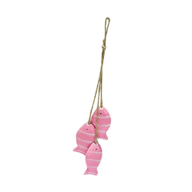 Decoración colgante de pared con forma de pez de madera, ideal como regalo de cumpleaños, estilo mediterráneo. Rosa