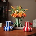 thumbnail image 5 of Striped Vase, Mid Century Retro Striped Ceramic Small Vases for Flowers Display, 5 of 6
