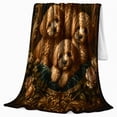 thumbnail image 2 of Four Adorable Brown Poodle Puppies Oil Painting autumn celebration, Warm Flannel Blanket for Living Room and Bedroom, Cozy Pet Portrait Pattern, Dog Lovers autumn celebration Gift, 2 of 7